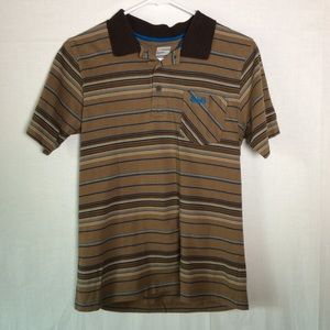 Sideout Boys Brown Striped Blue/Tan Collared Shirt